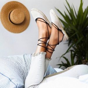 Free People Marina Lace Up Espadrilles, sz 39